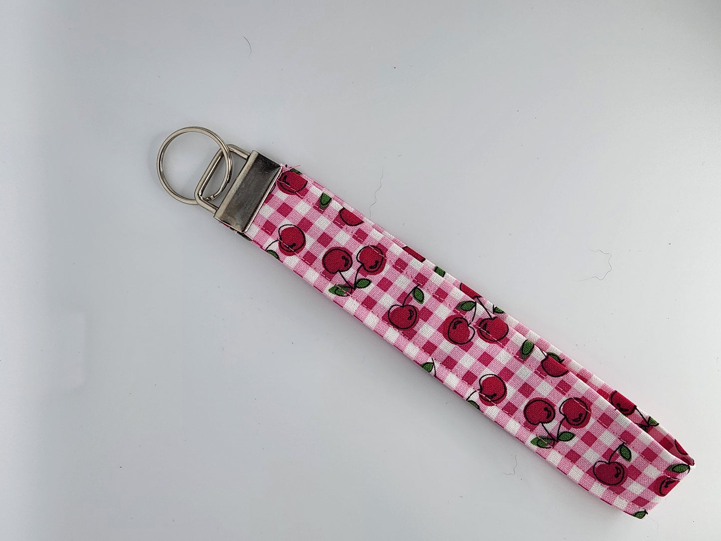 Cherry Checkers Wrist Lanyard for Keys