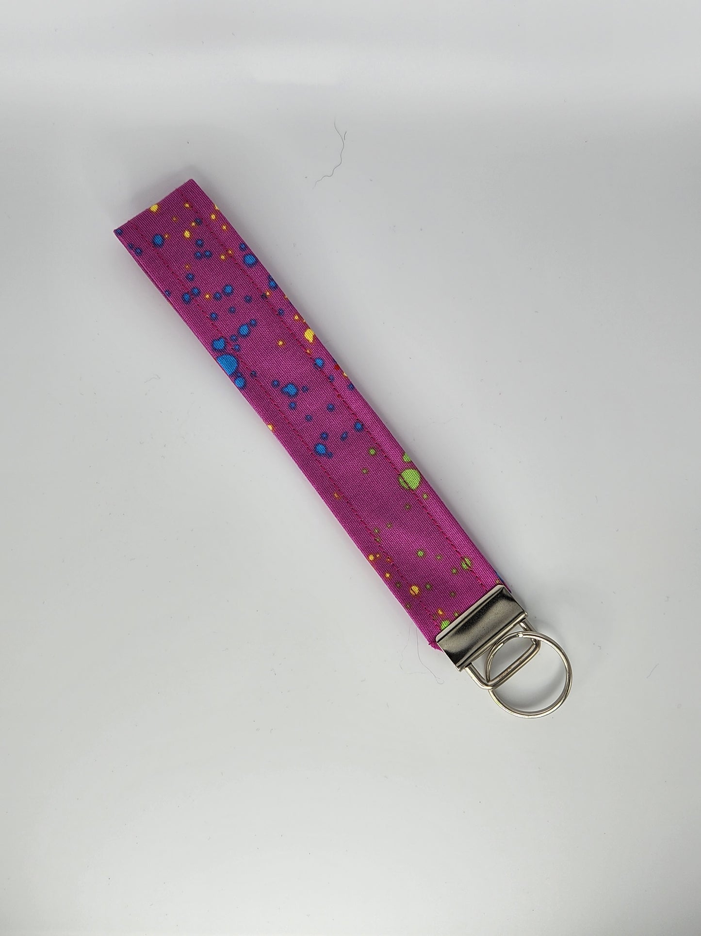 Pink Paint Splatter Wrist Lanyard for Keys