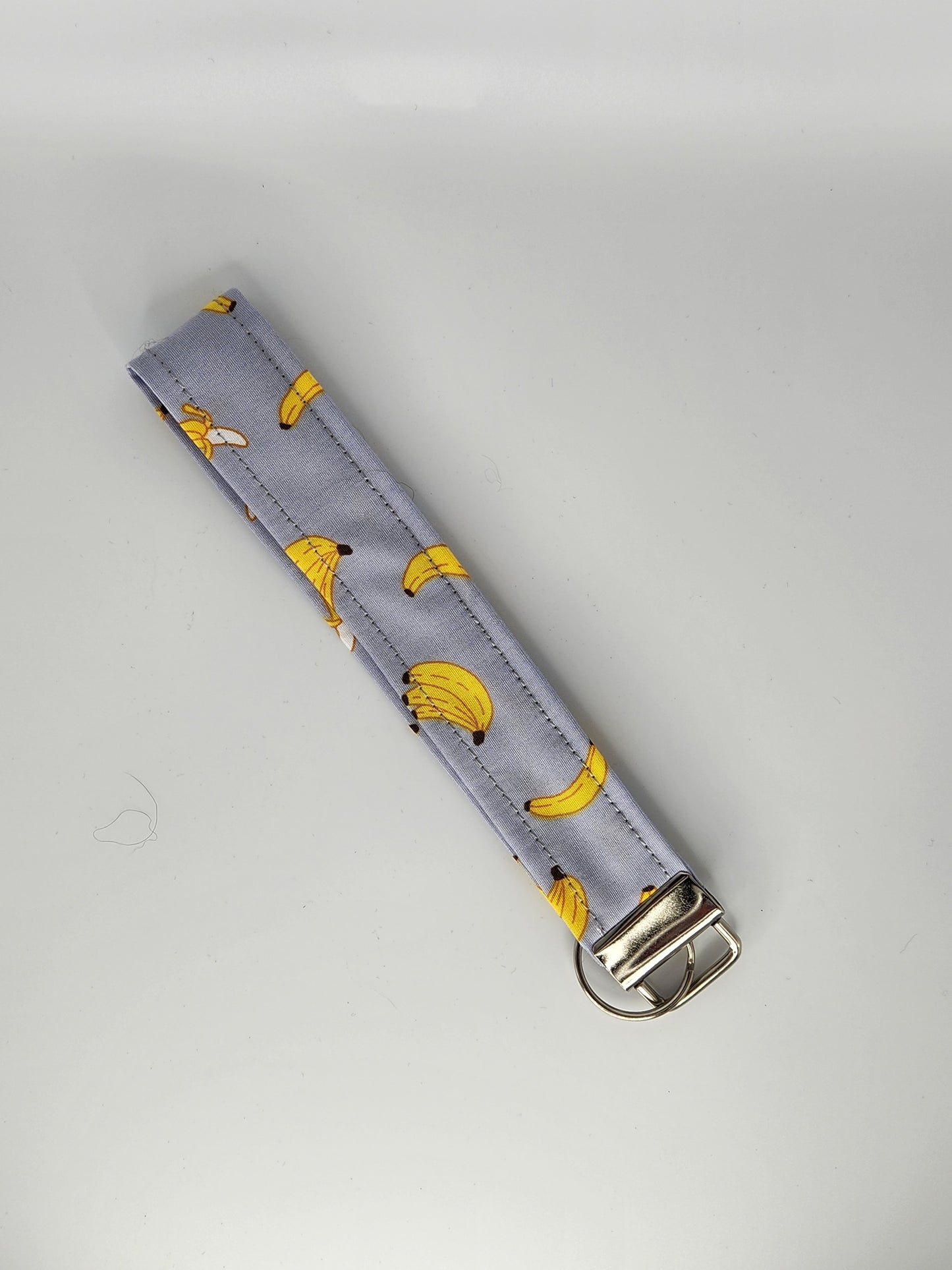 Bananas on Grey Wrist Lanyard for Keys