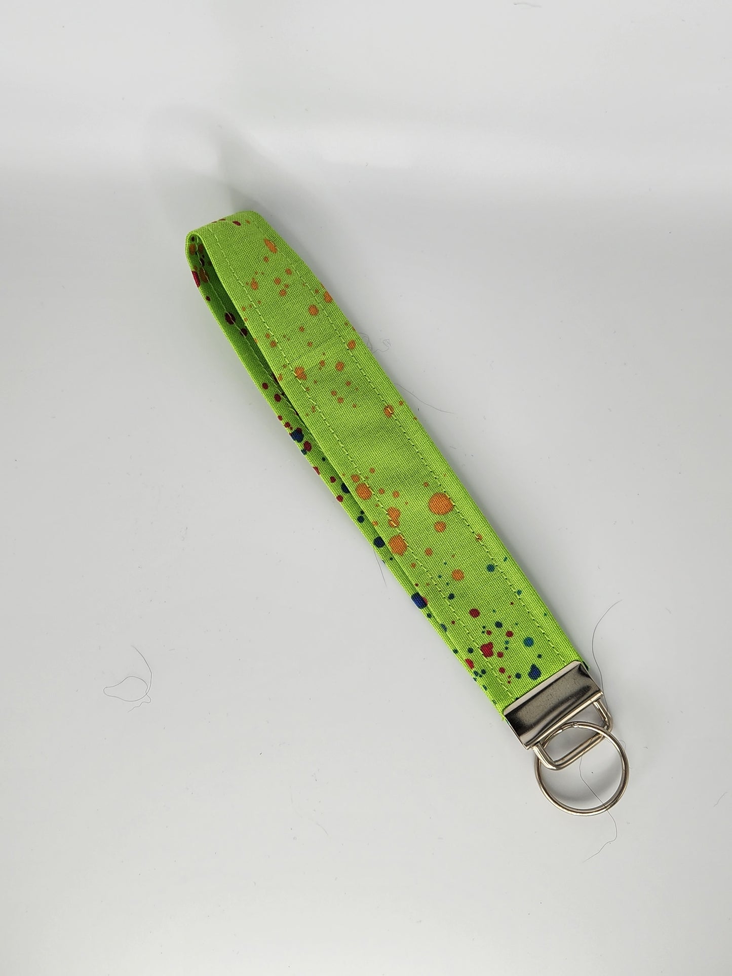 Green Paint Splatter Wrist Lanyard for Keys