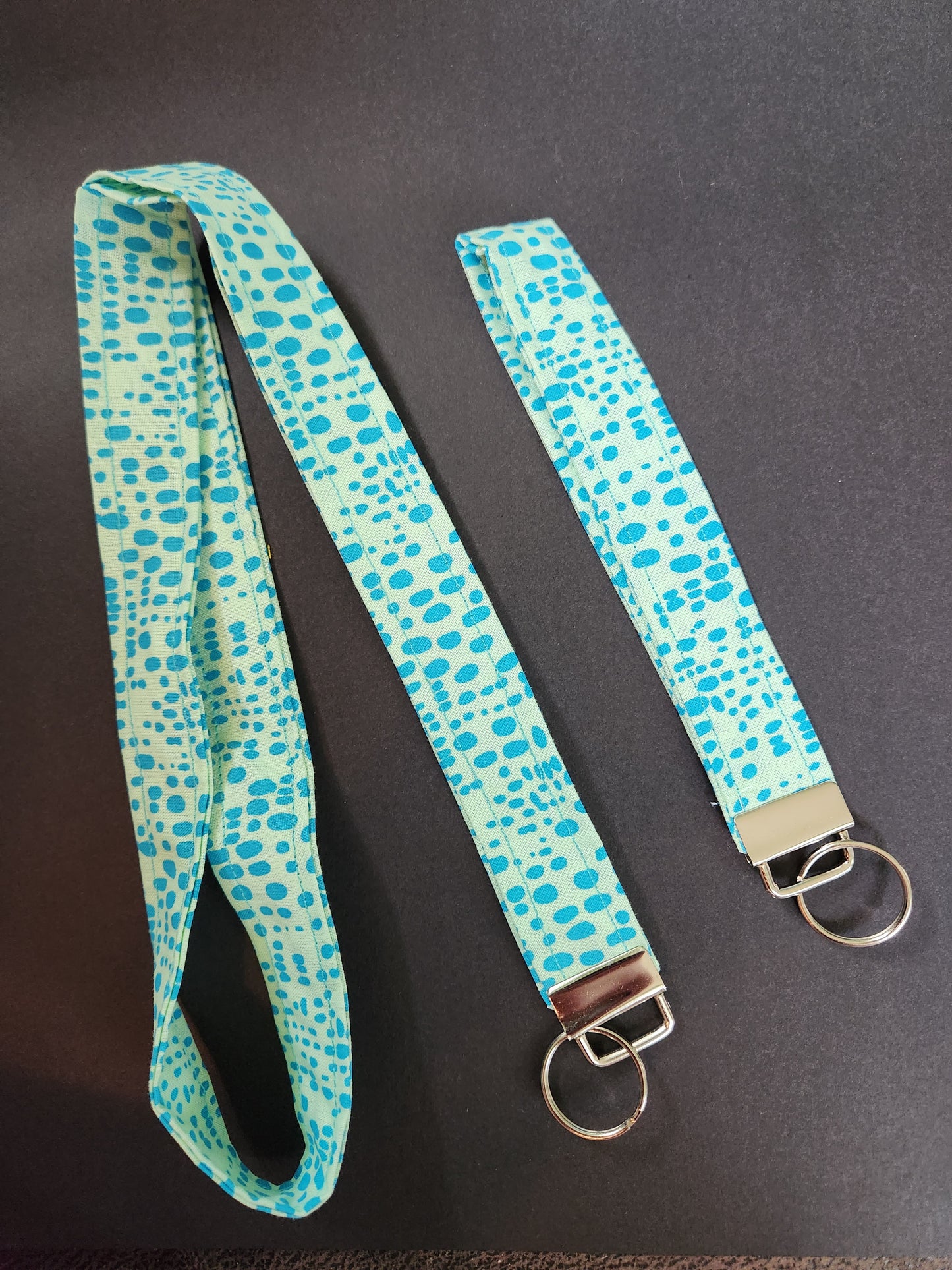 Light Blue Dots Wrist Lanyard for Keys