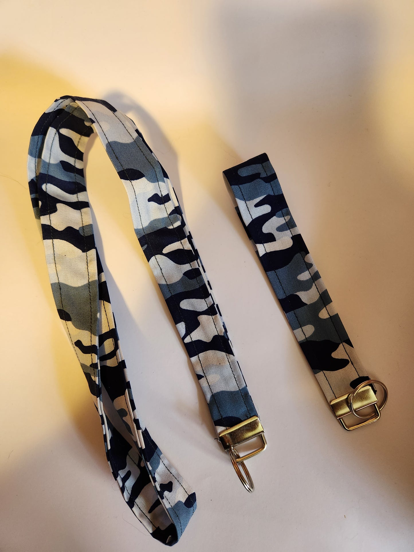 Blue Camo Wrist Lanyard for Keys