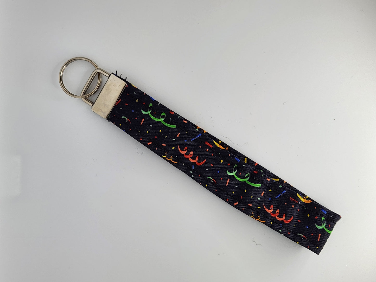 Streamers and Confetti Wrist Lanyard for Keys