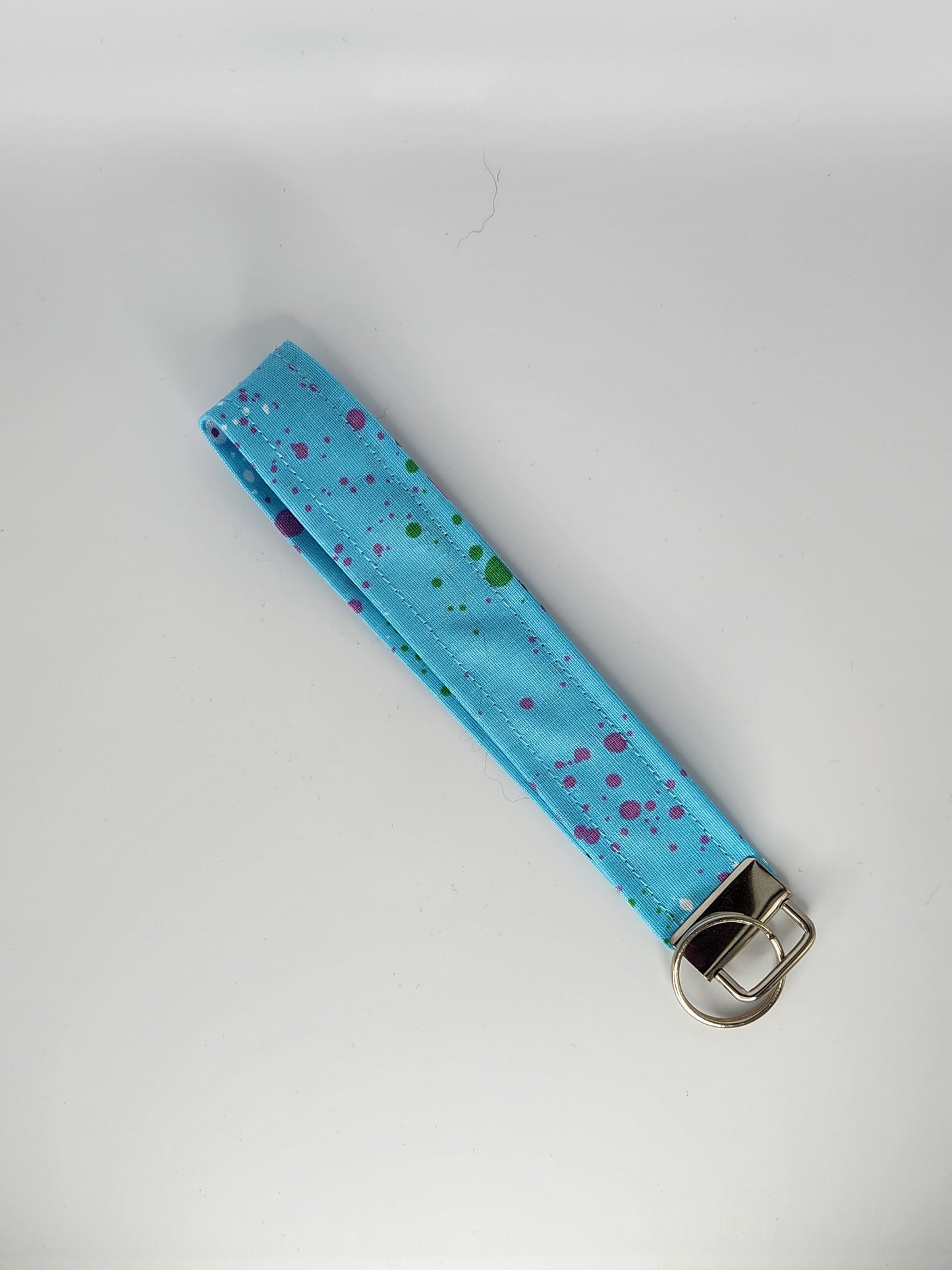 Blue Paint Splatter Wrist Lanyard for Keys