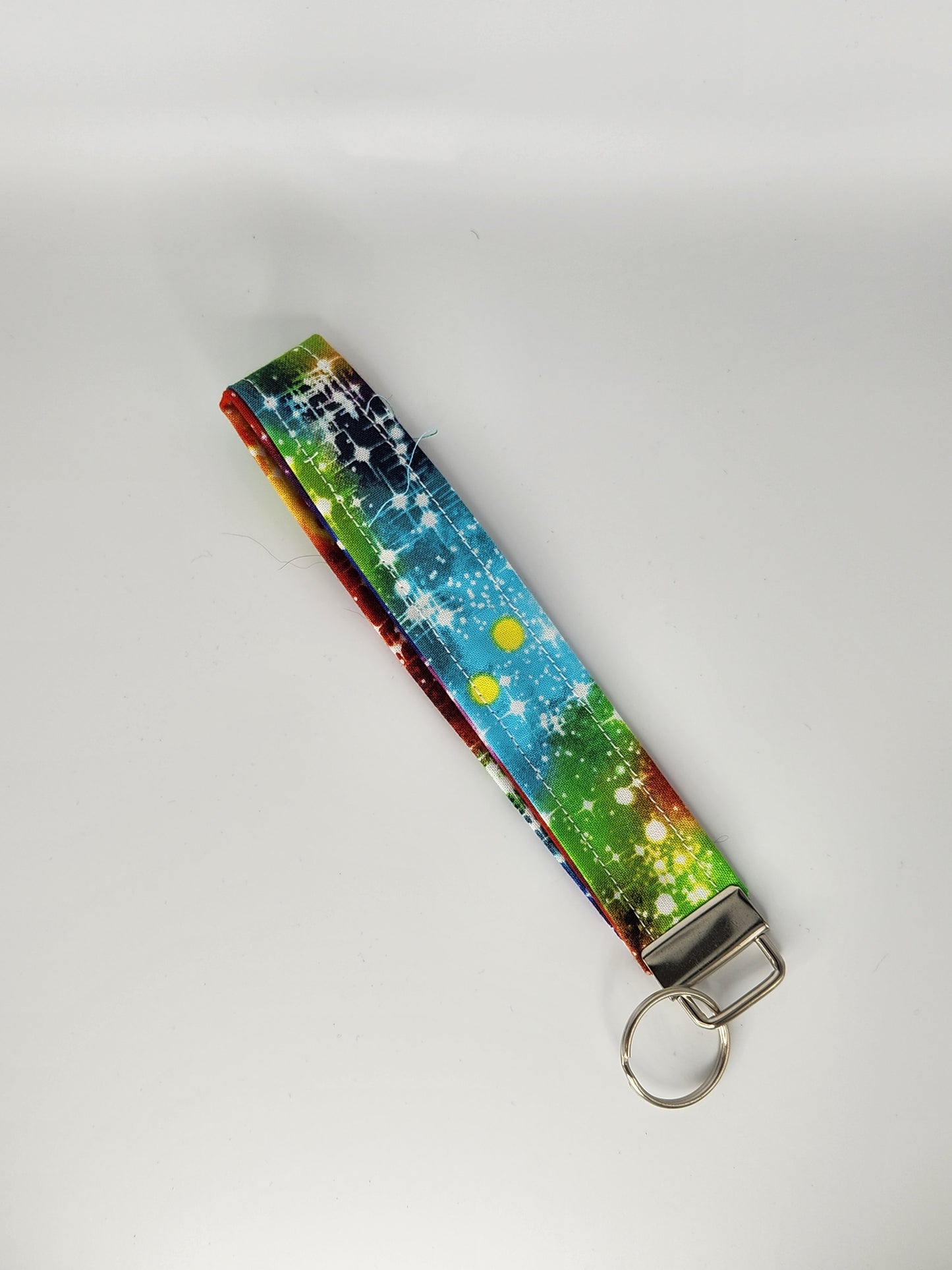 Rainbow Galaxy Wrist Lanyard for Keys