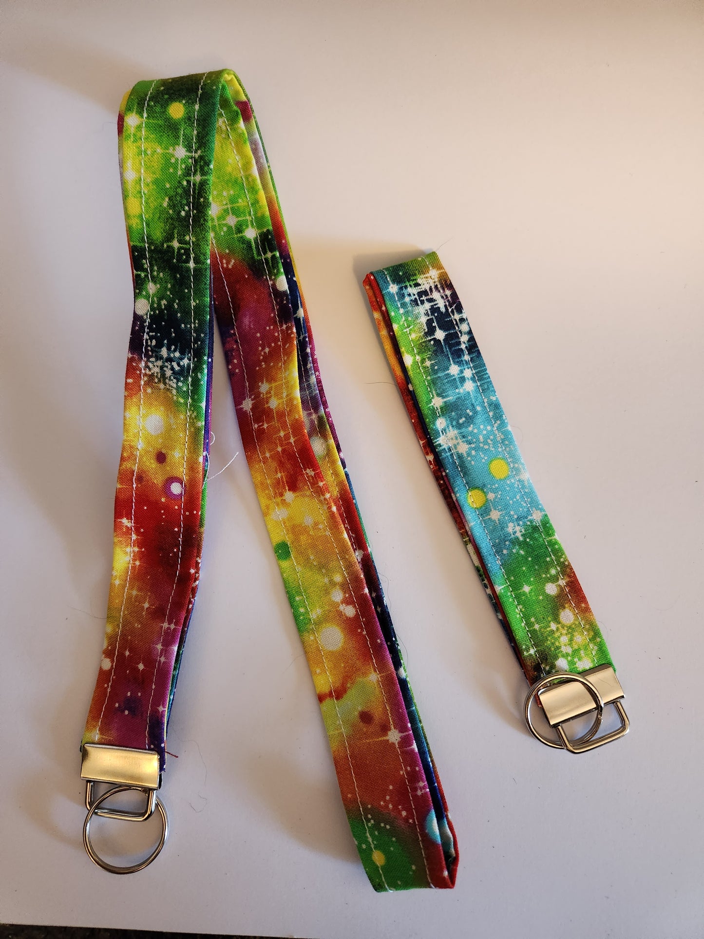 Rainbow Galaxy Wrist Lanyard for Keys