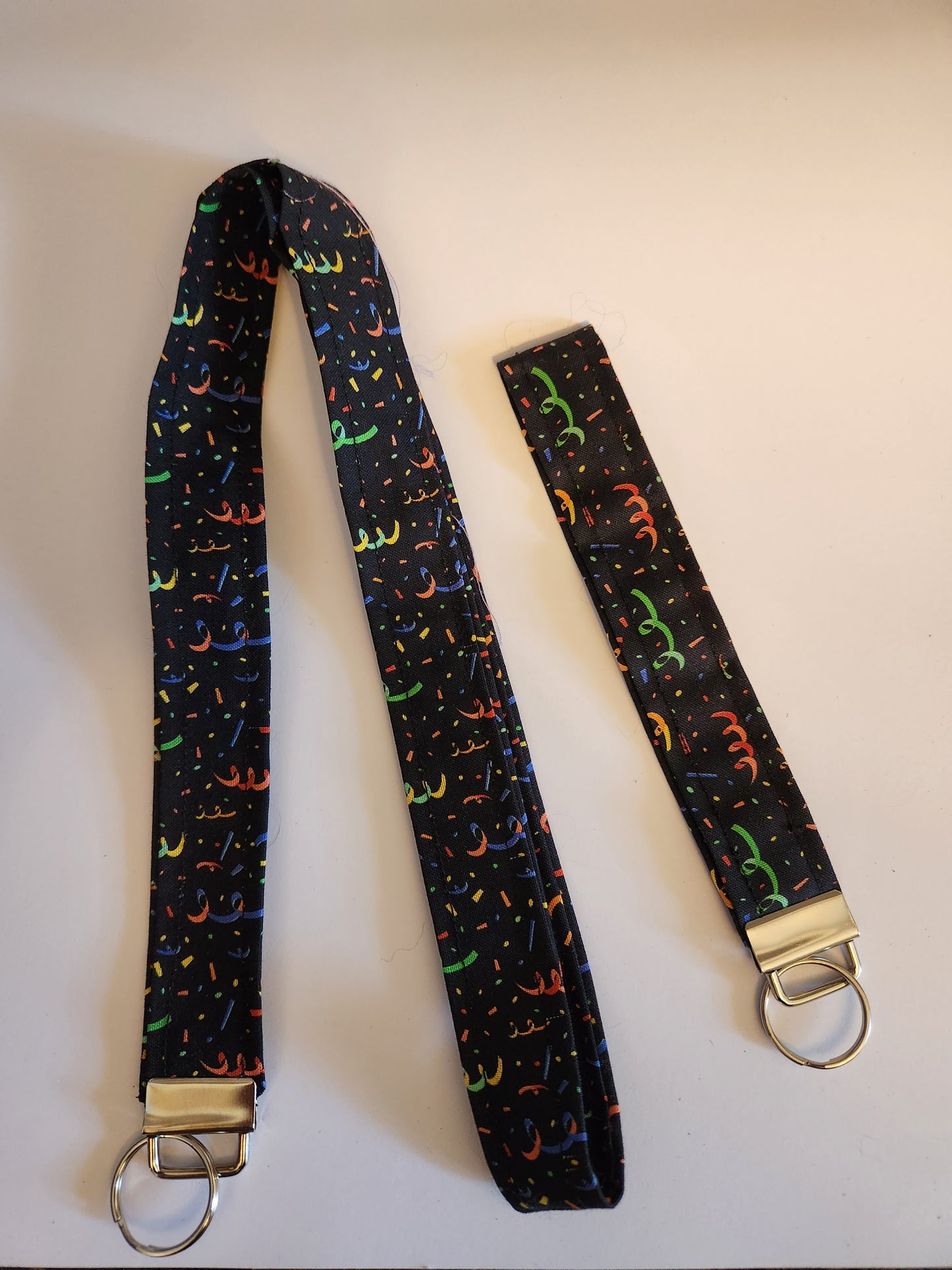 Streamers and Confetti Wrist Lanyard for Keys