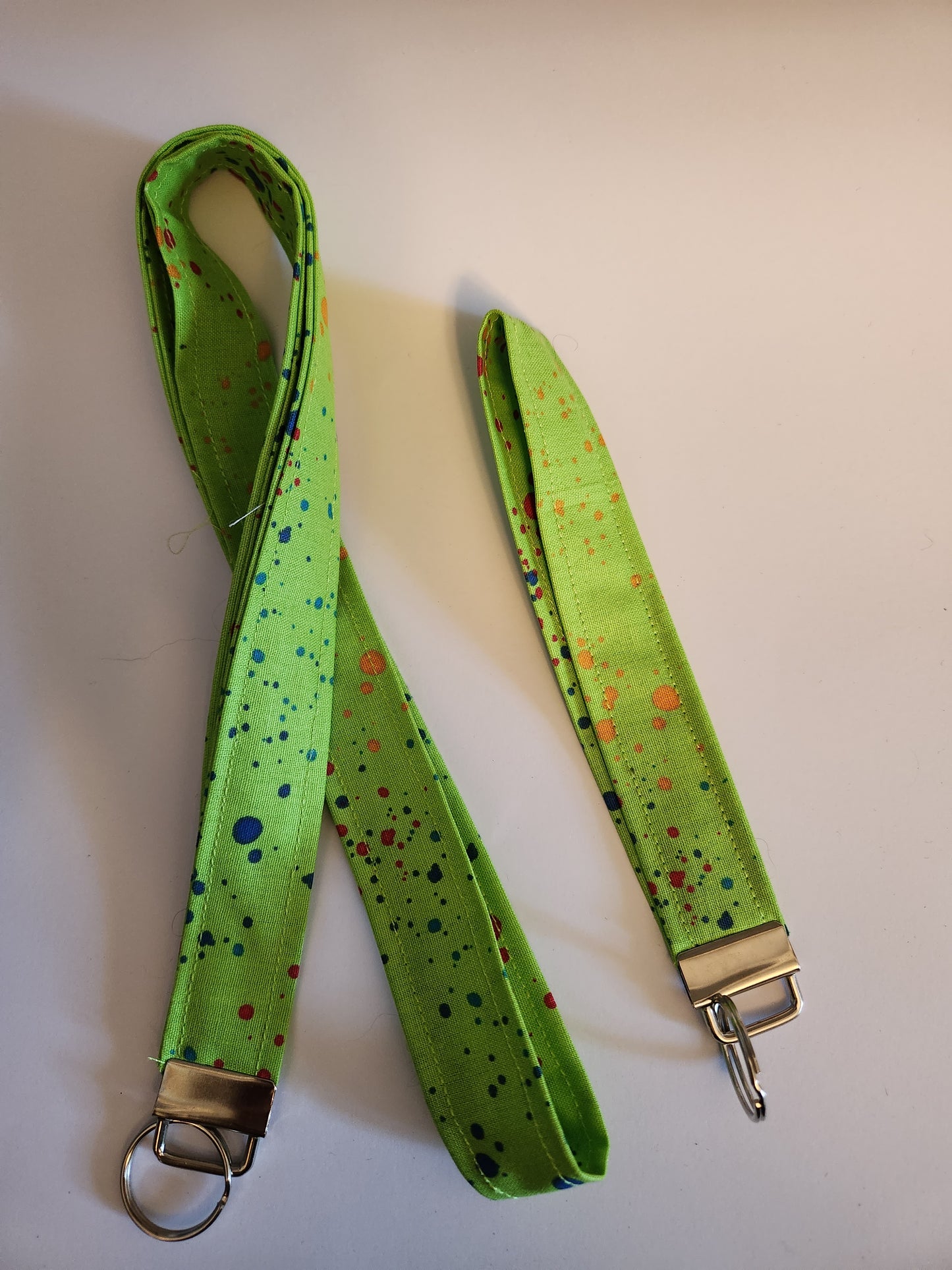 Green Paint Splatter Wrist Lanyard for Keys