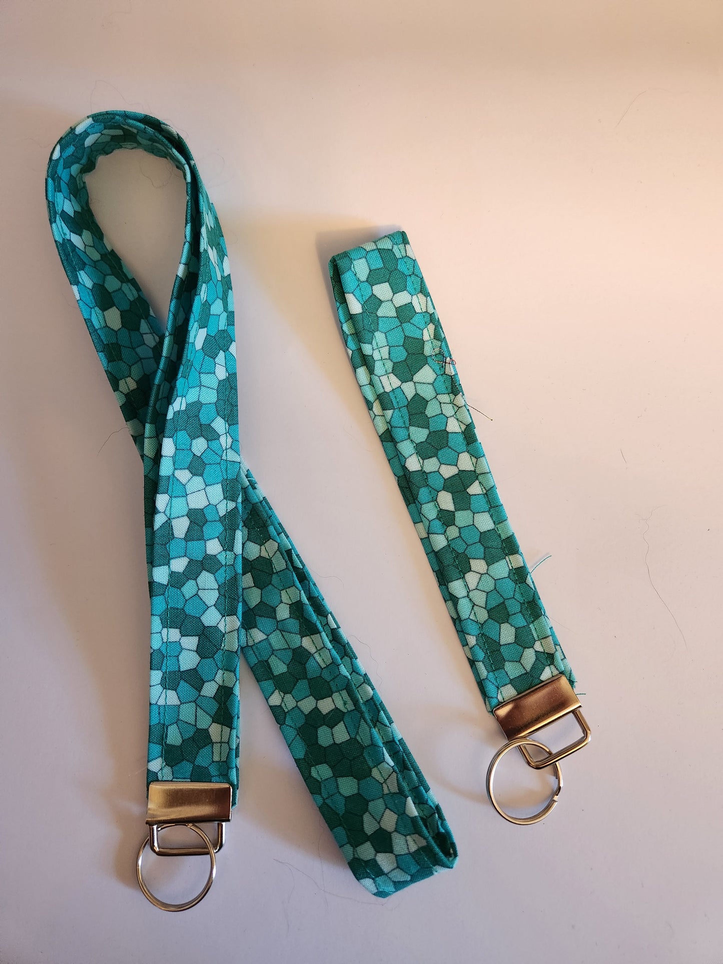 Blue Sea Glass Wrist Lanyard for Keys