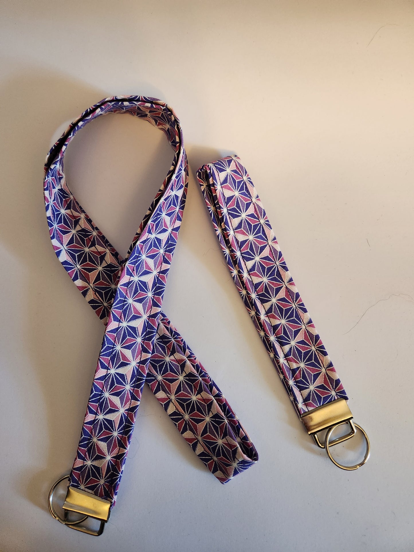 Purple Geo Wrist Lanyard for Keys