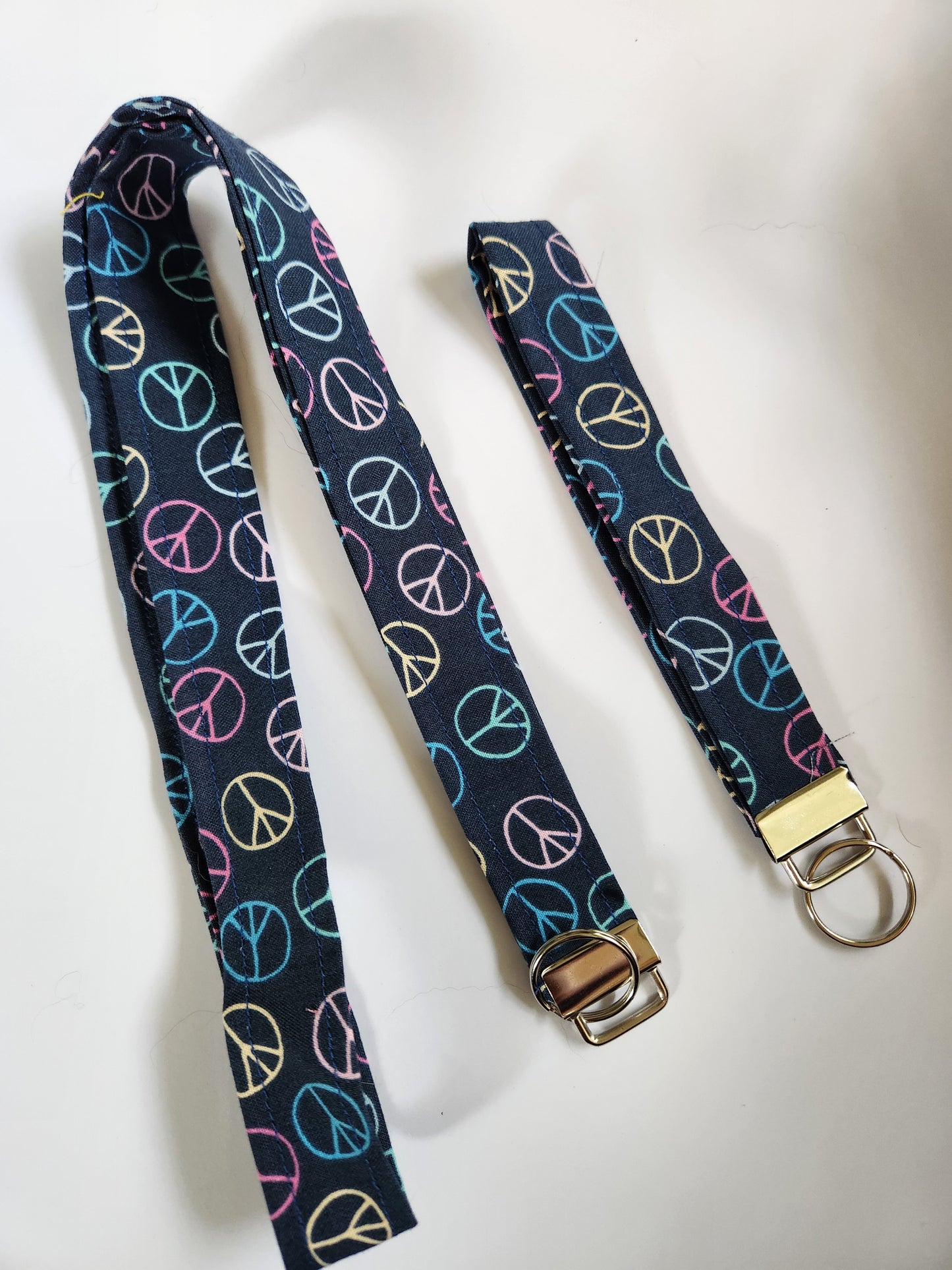 Peace Symbol Wrist Lanyard for Keys