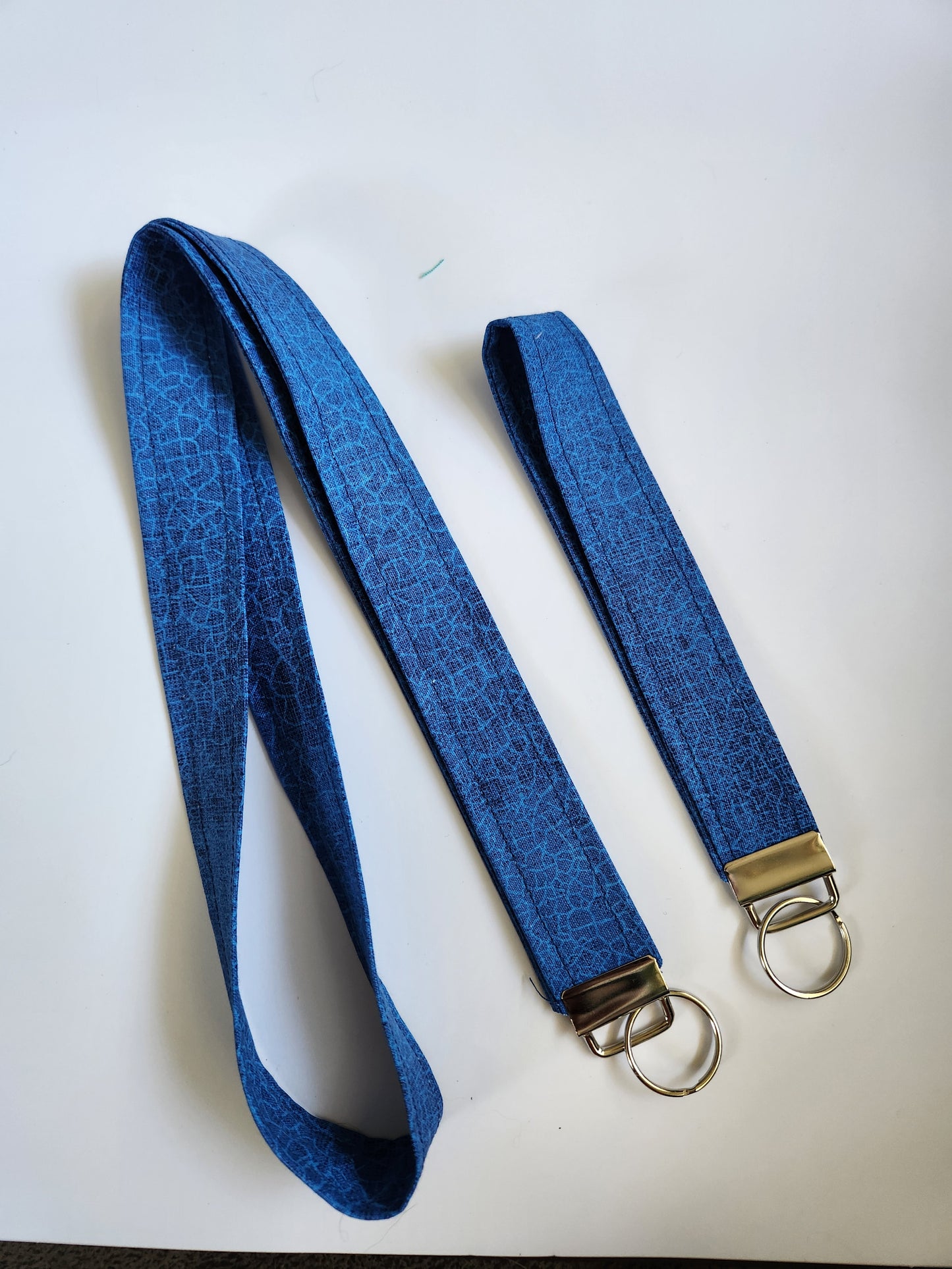 Blue Snakeskin Wrist Lanyard for Keys