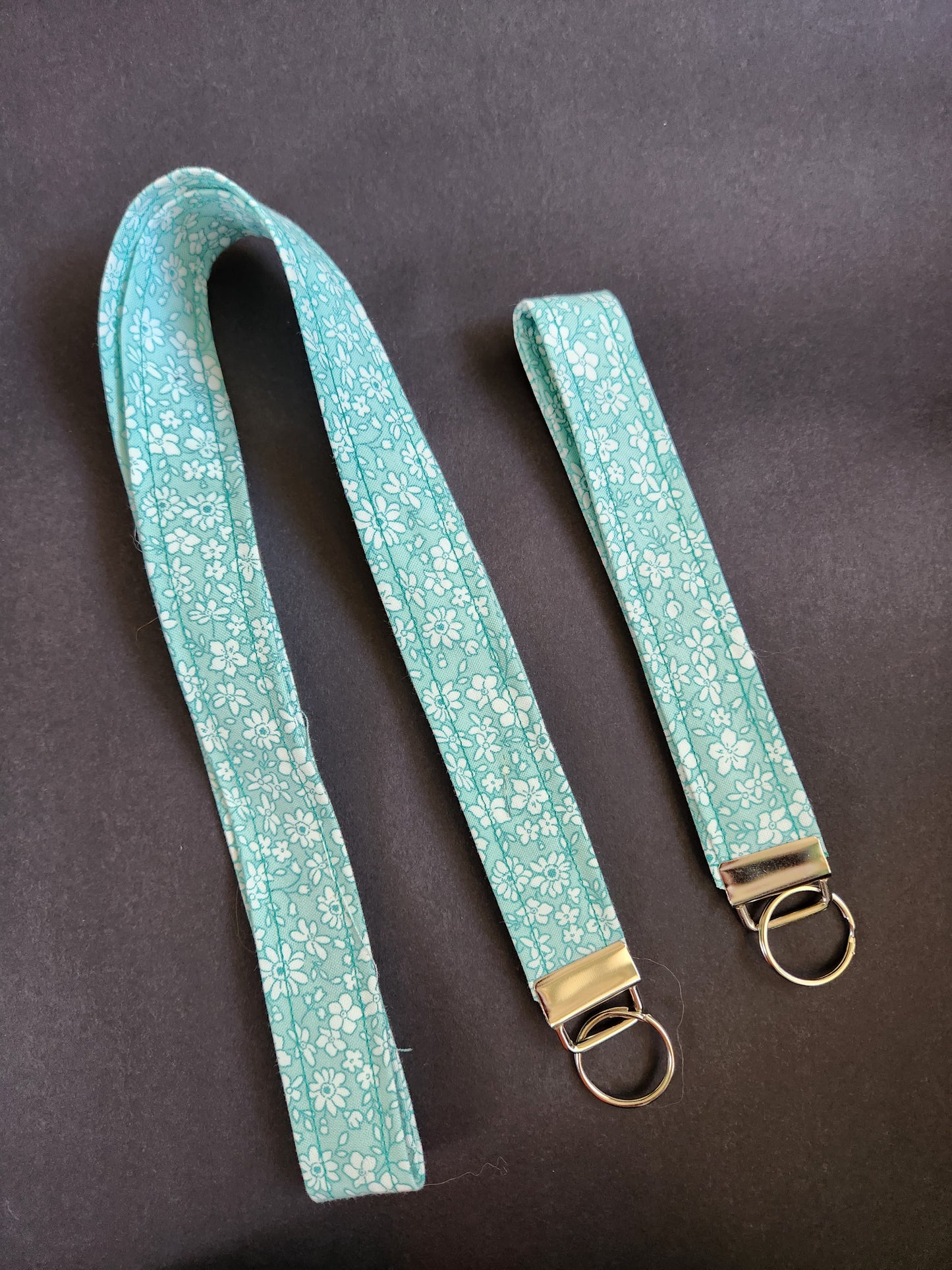 Mint Florals Wrist Lanyard for Keys