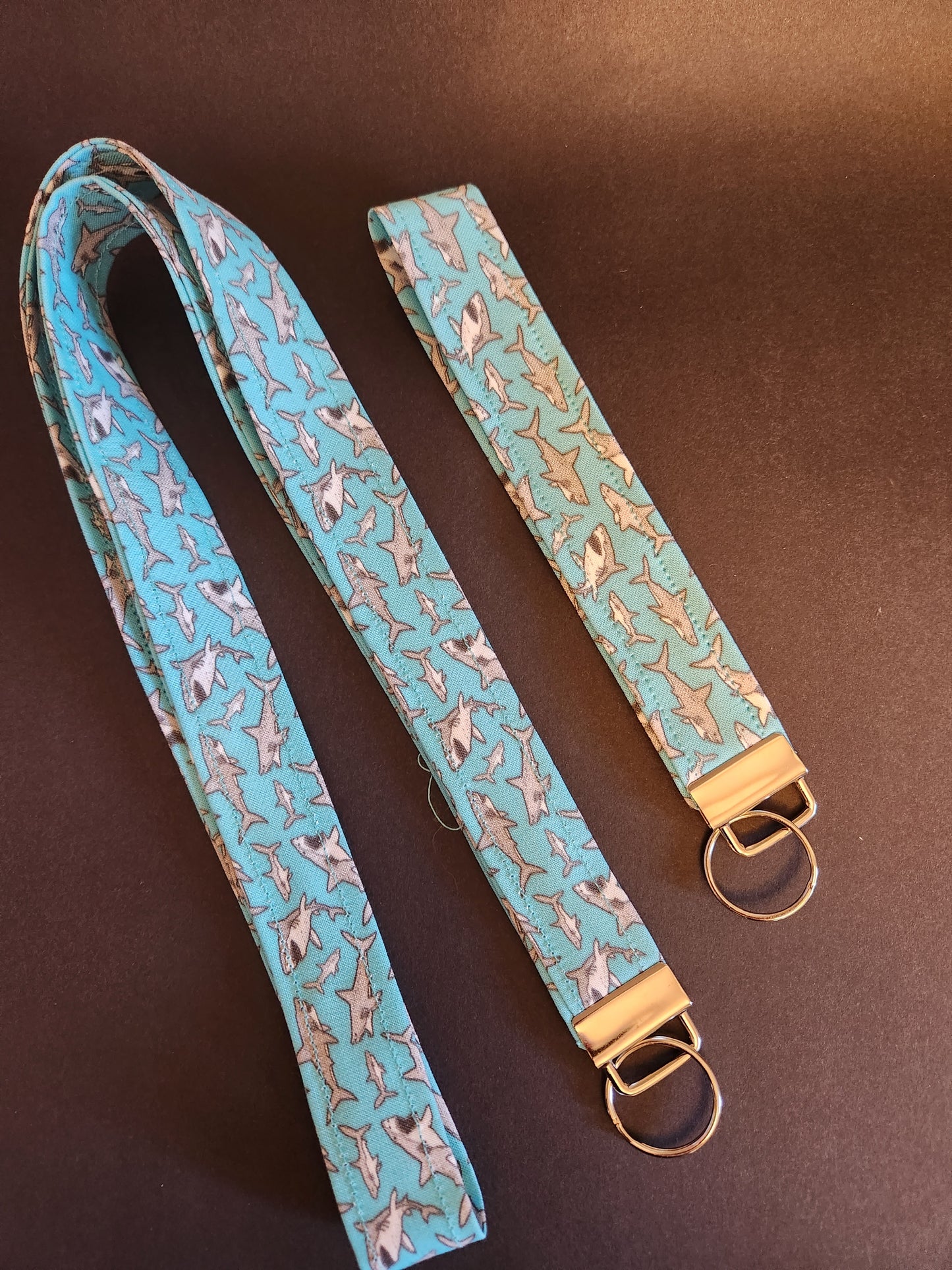 Light Blue Shark Wrist Lanyard for Keys