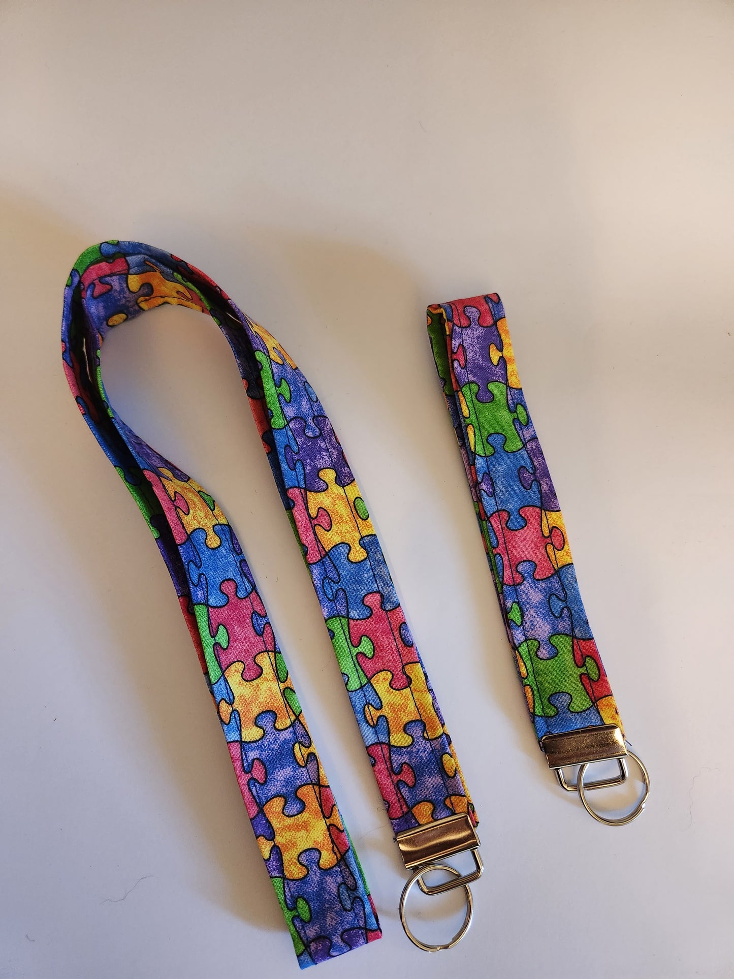 Large Puzzle Pieces Wrist Lanyard for Keys