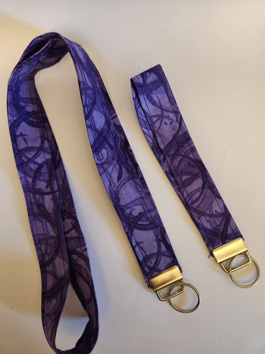 Purple Watermark Wrist Lanyard for Keys