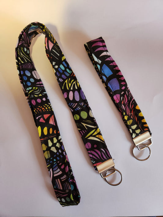 Abstract Glass Wrist Lanyard for Keys