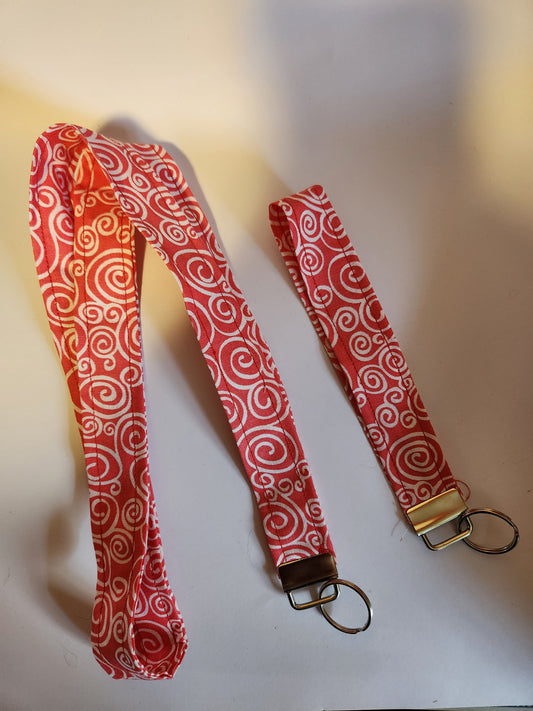 Red Spiral Wrist Lanyard for Keys