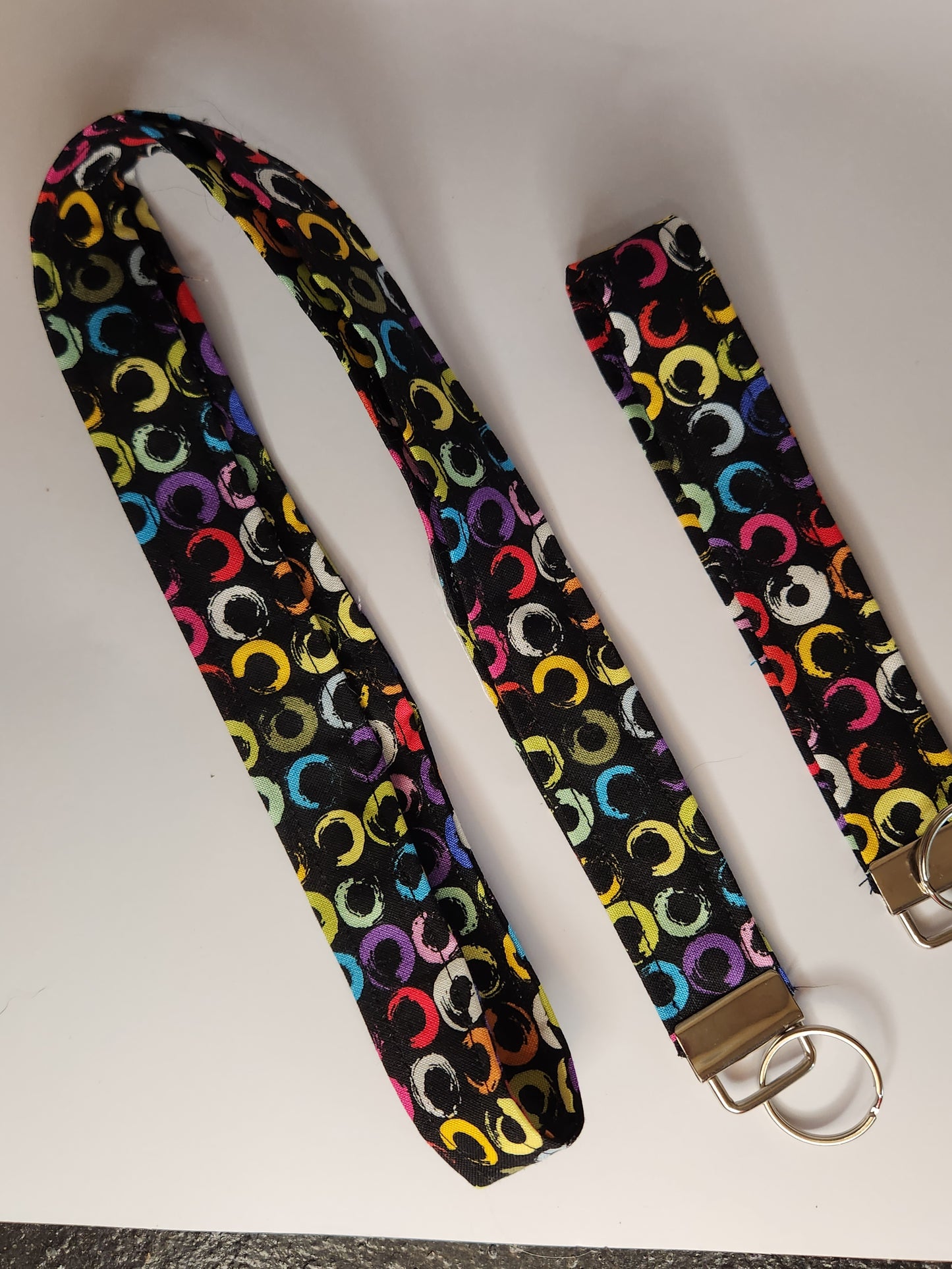 Loops on Black Wrist Lanyard for Keys