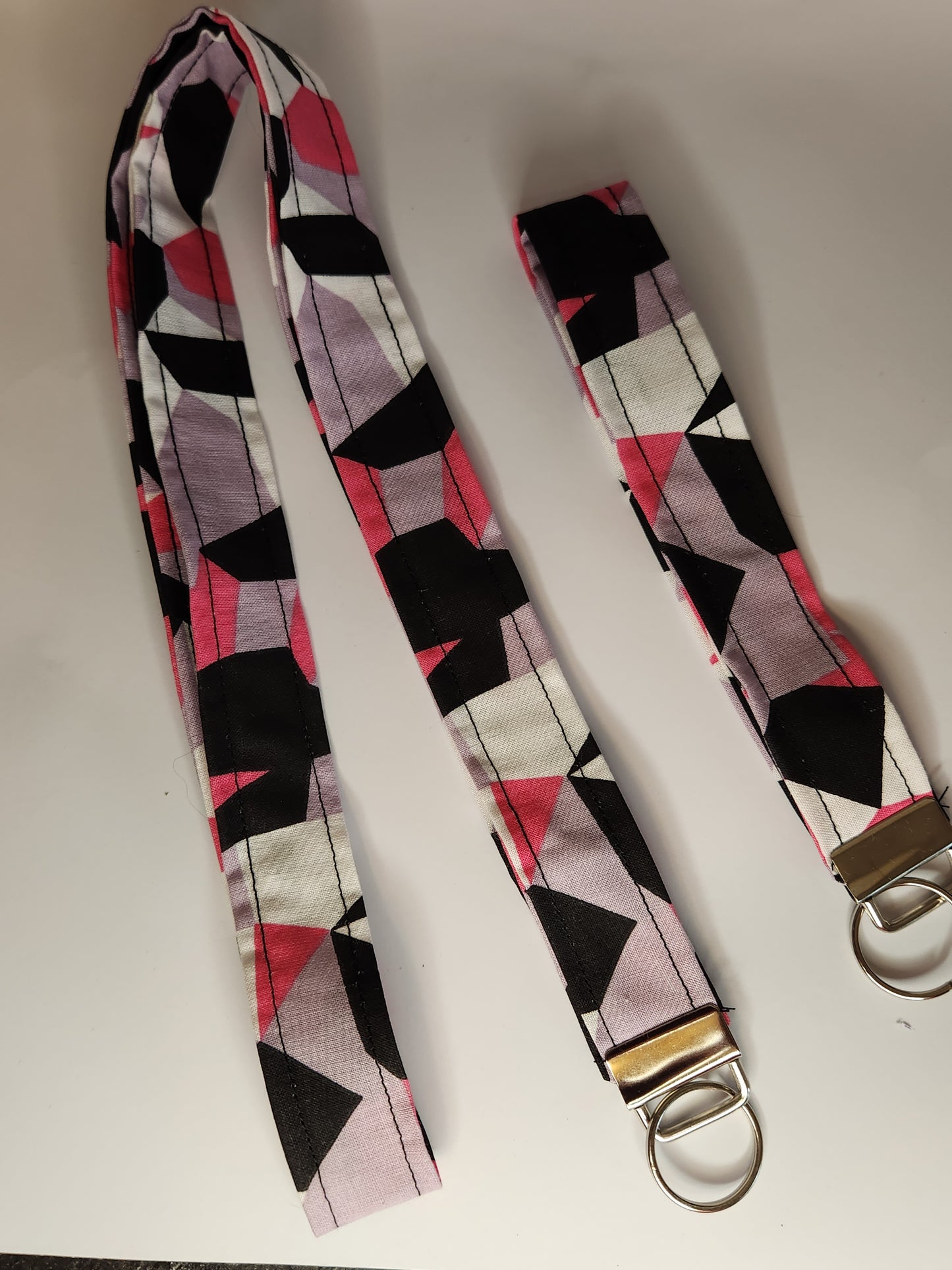 Pink Abstract Wrist Lanyard for Keys