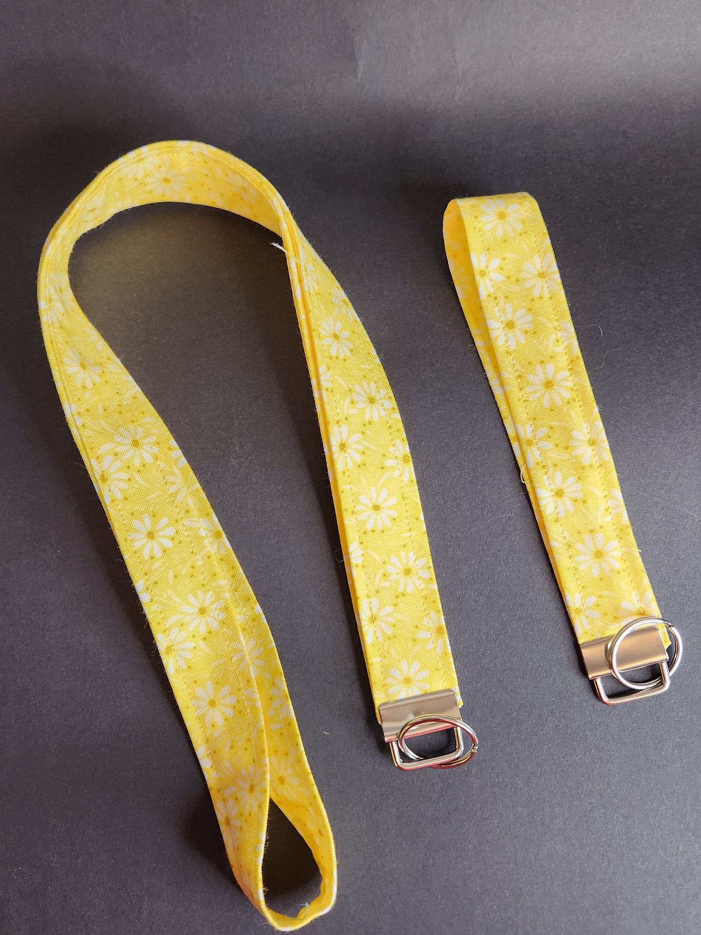 Yellow Floral Wrist Lanyard for Keys