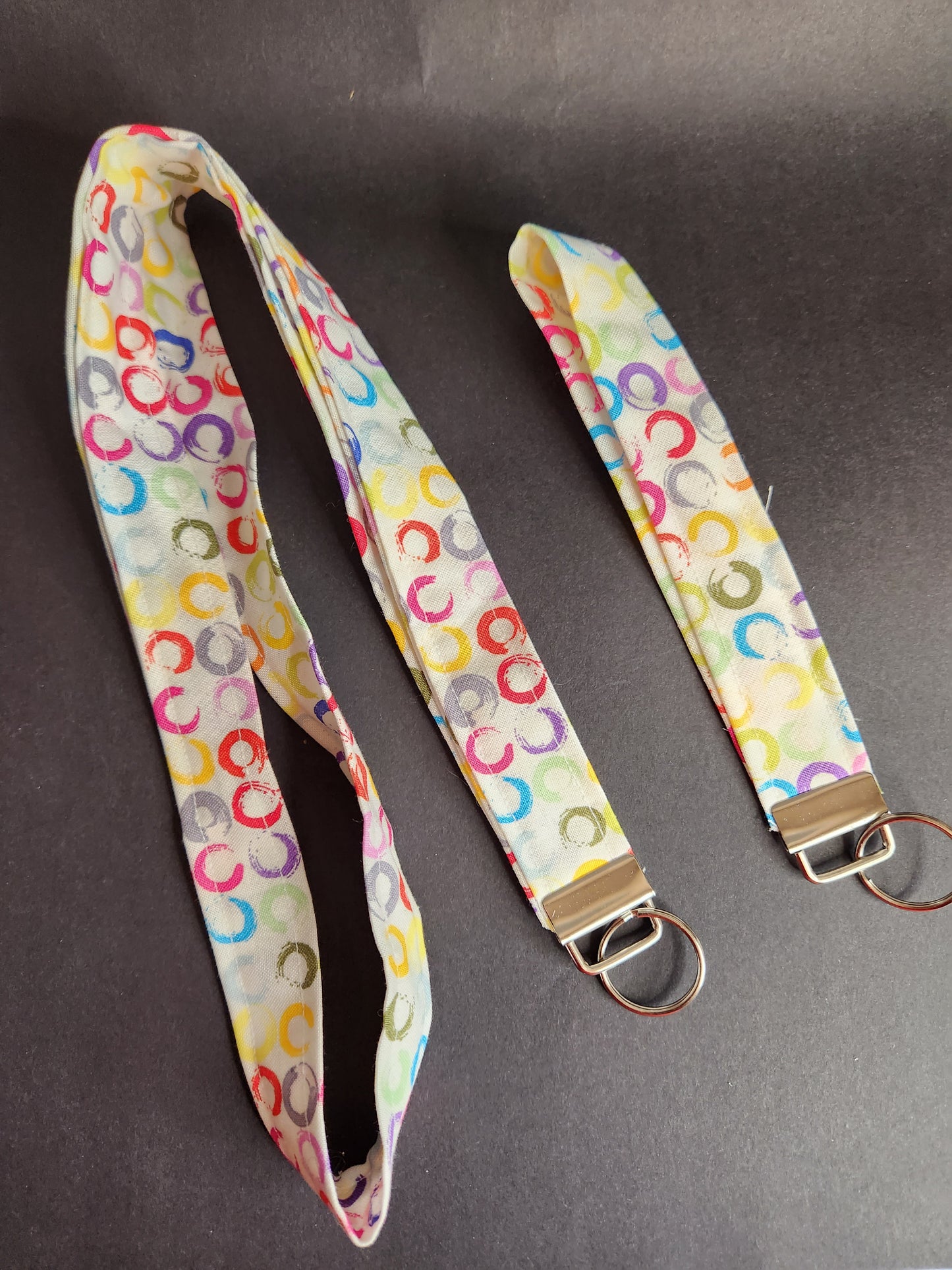 Loops on White Wrist Lanyard for Keys